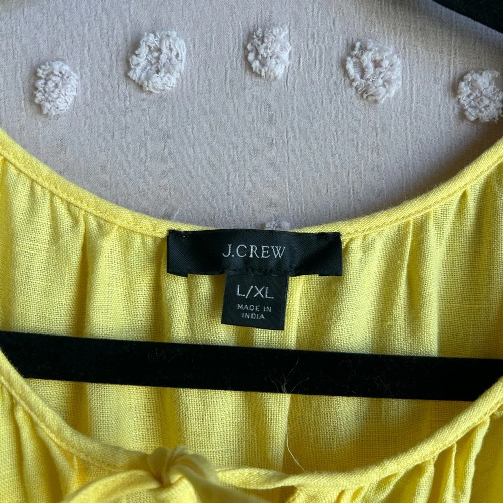 J. Crew Long Sleeved Linen Tiered Maxi Dress Sz‎ L/XL Yellow